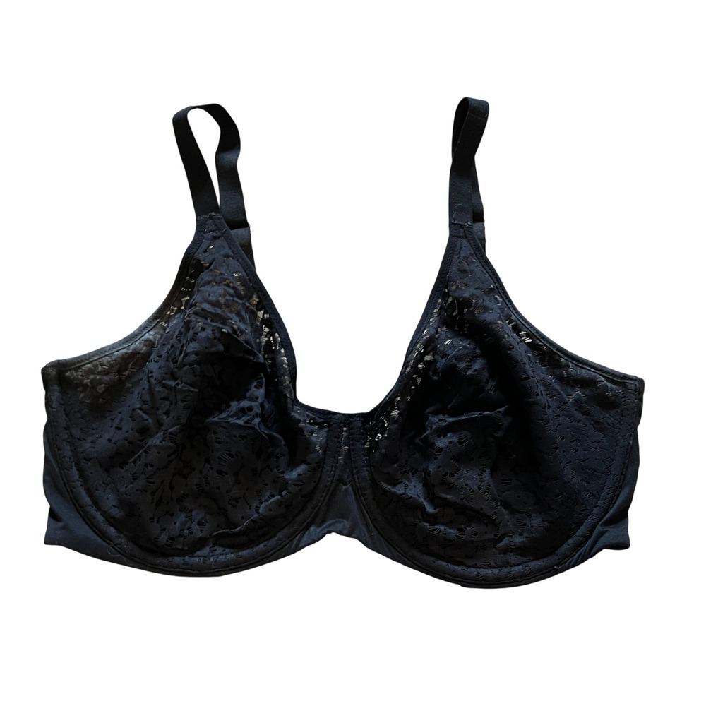 Chantelle Norah Underwire Bra Black Floral Lace Unlined 13F1 34DDD / 34E